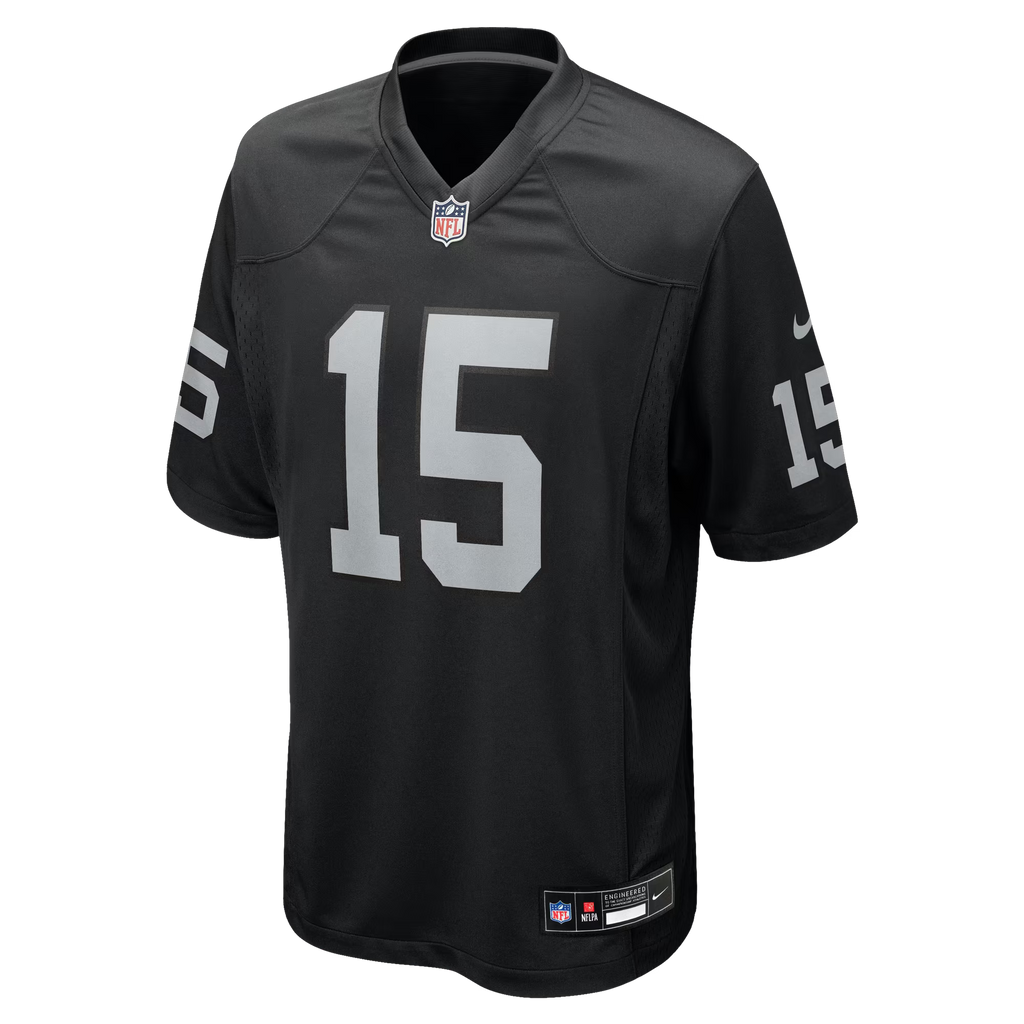 Fernando Mendoza Las Vegas Raiders Nike Black Replica Game Jersey for Men product image 2, provided for visual reference and