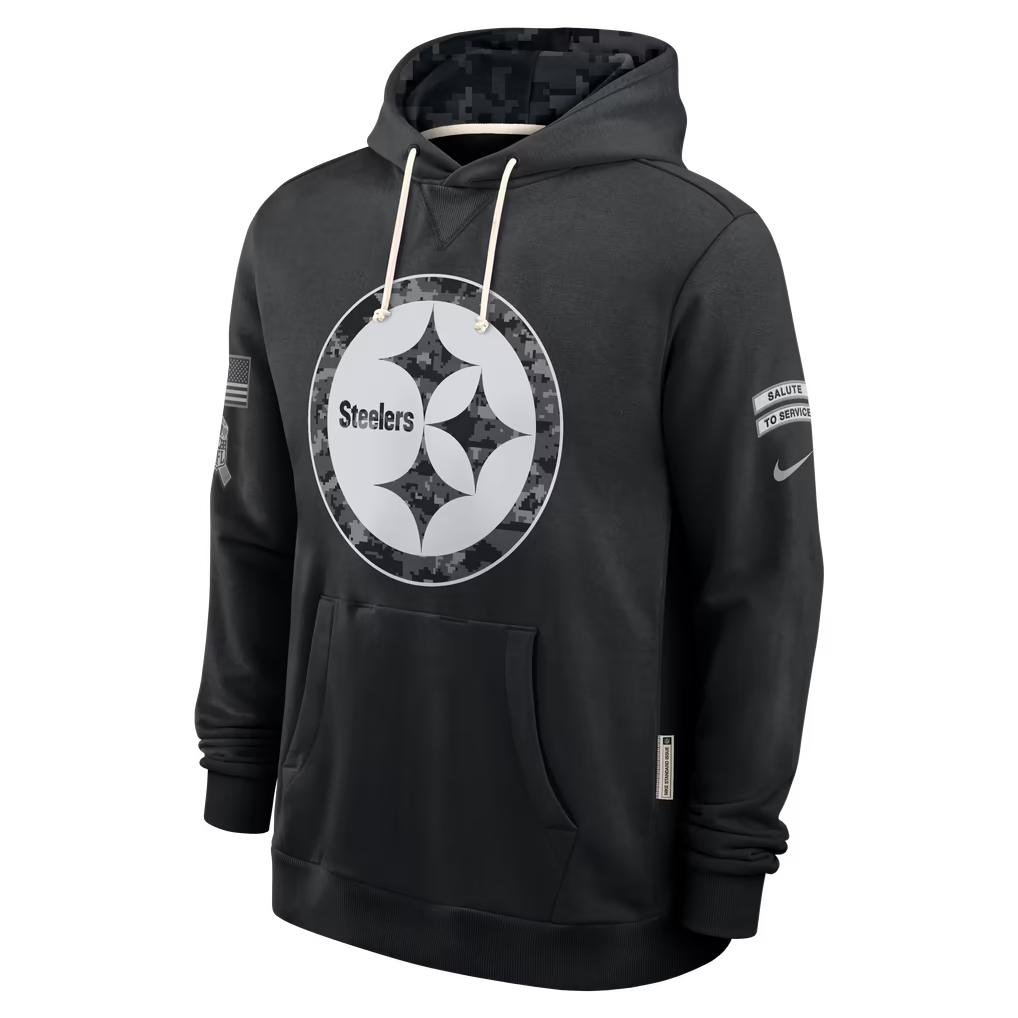 Mens Pittsburgh Steelers Nike 2026 Salute to Service Sideline Dri-FIT Pullover Hoodie - Black product image 1, provided for