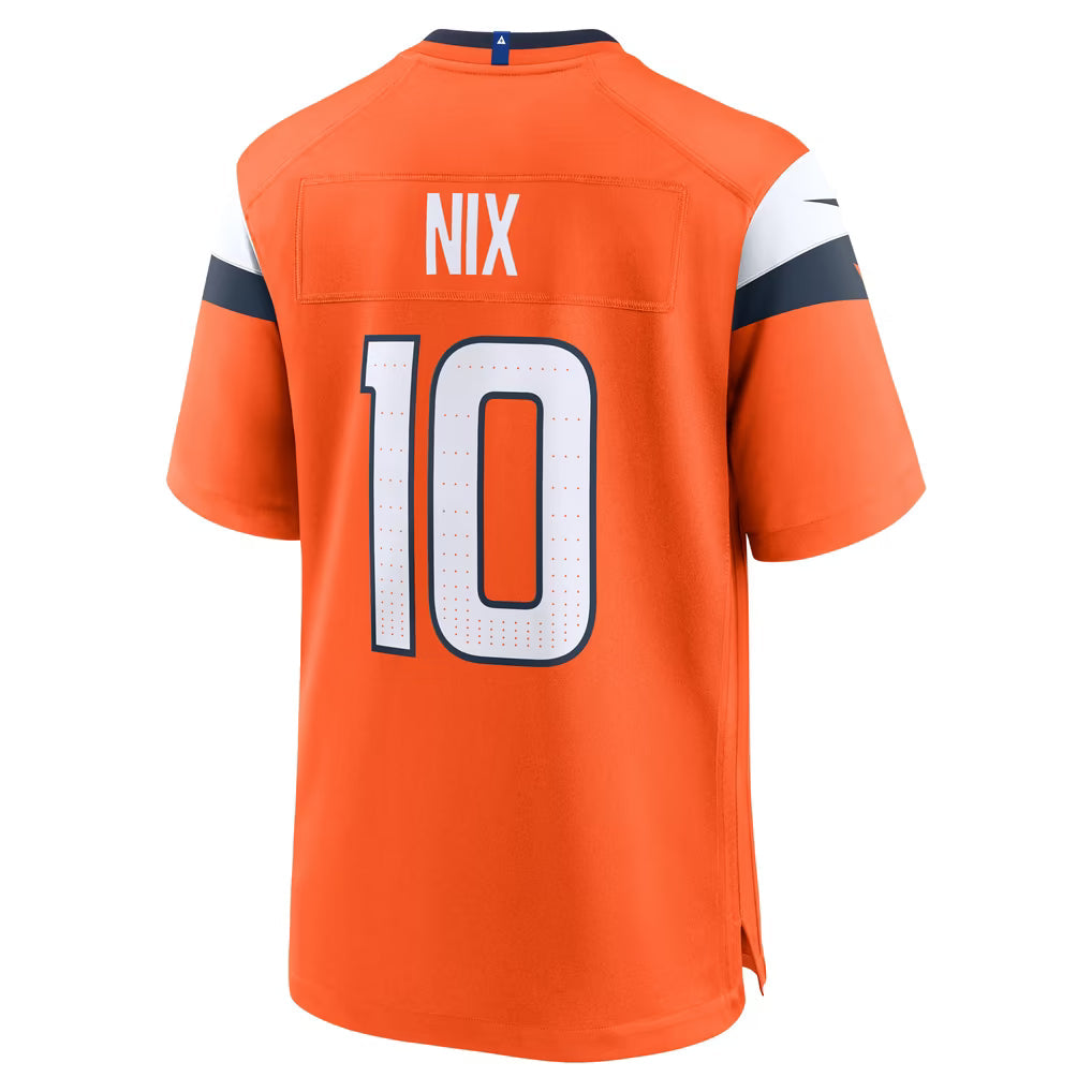 Bo Nix Nike Denver Broncos Game Team Color Jersey for Men product image 2, provided for visual reference and product detail