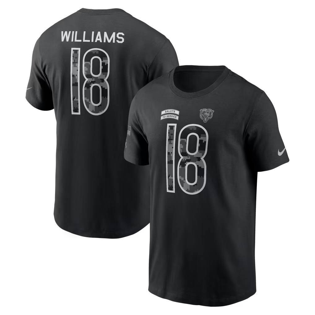 Caleb Williams Chicago Bears Nike 2026 Salute to Service Name & Number T-Shirt product image 1, provided for visual