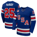 Team USA Hockey Nike Charlie McAvoy #25 Blue Replica Jersey for Men product image 1, provided for visual reference and