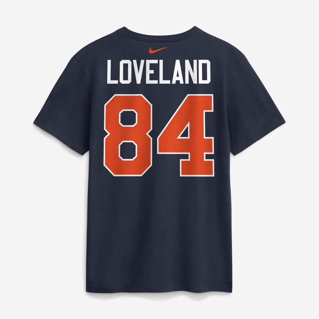 Youth Nike Colston Loveland Chicago Bears 2026 Rivalries Navy Name & Number T-Shirt product image 3, provided for visual