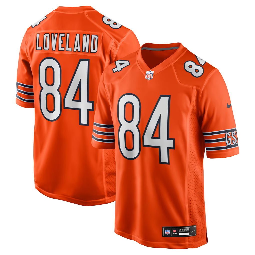Youth Colston Loveland Chicago Bears Orange Nike Game Jersey product image 1, provided for visual reference and product