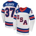Team USA Hockey Nike Connor Hellebuyck #37 White Replica Jersey for Men product image 1, provided for visual reference and