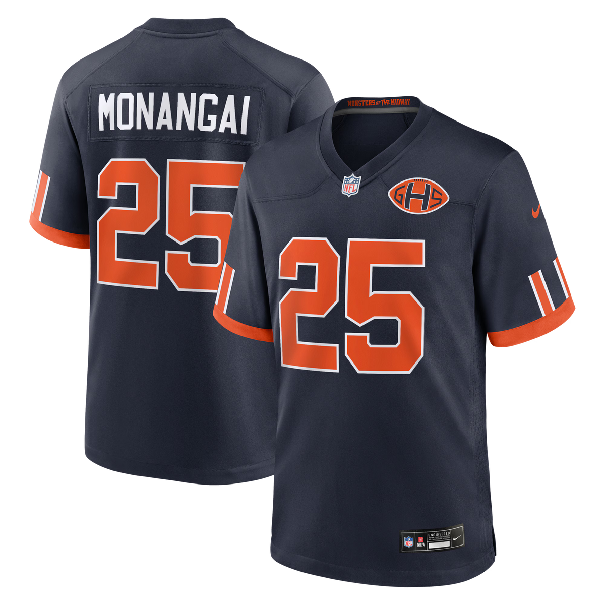 Youth Kyle Monangai Chicago Bears Navy 2026 Rivalries Collection Nike Game Jersey product image 1, provided for visual