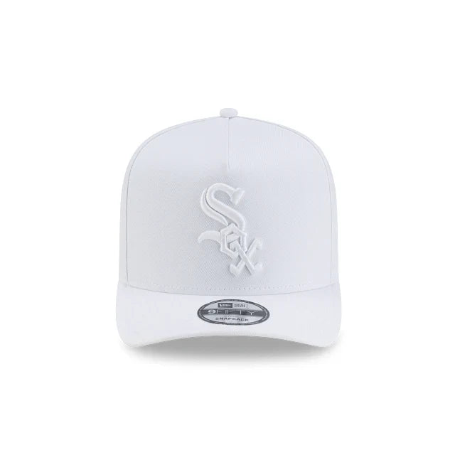 Chicago White Sox New Era White Team Logo A-Frame 9FIFTY Snapback Hat product image 2, provided for visual reference and