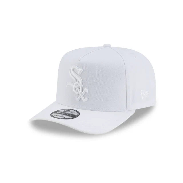 Chicago White Sox New Era White Team Logo A-Frame 9FIFTY Snapback Hat product image 1, provided for visual reference and