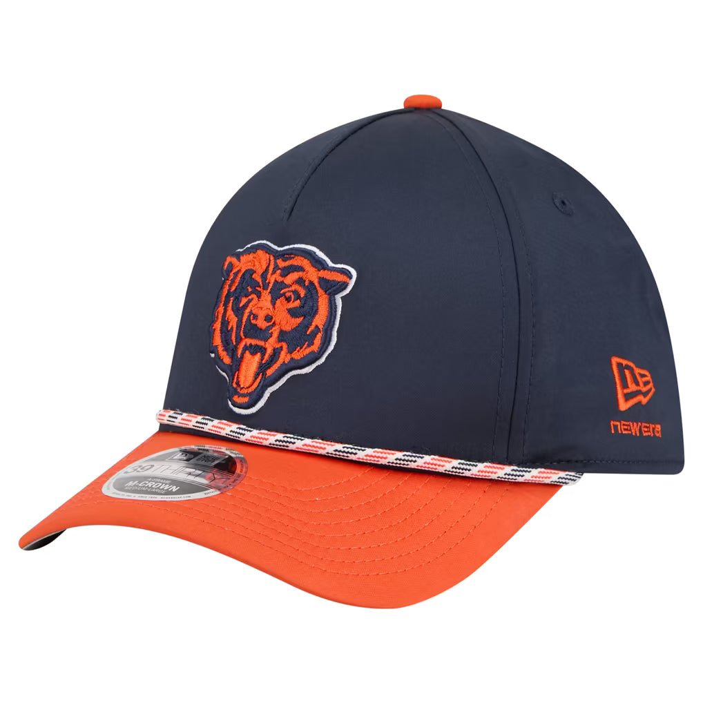 Navy/Orange Chicago Bears Rope M-Crown A-Frame 39THIRTY Flex Hat for Men product image 3, provided for visual reference and