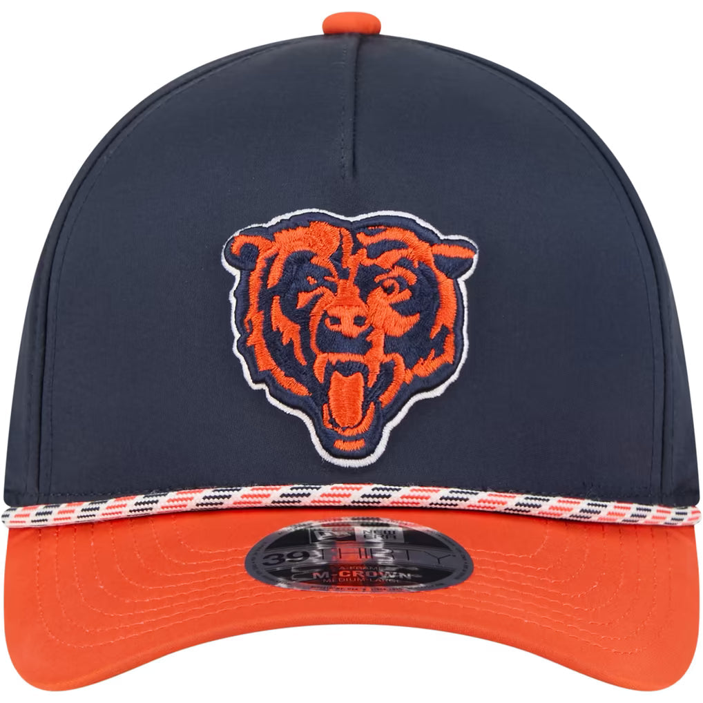 Navy/Orange Chicago Bears Rope M-Crown A-Frame 39THIRTY Flex Hat for Men product image 2, provided for visual reference and