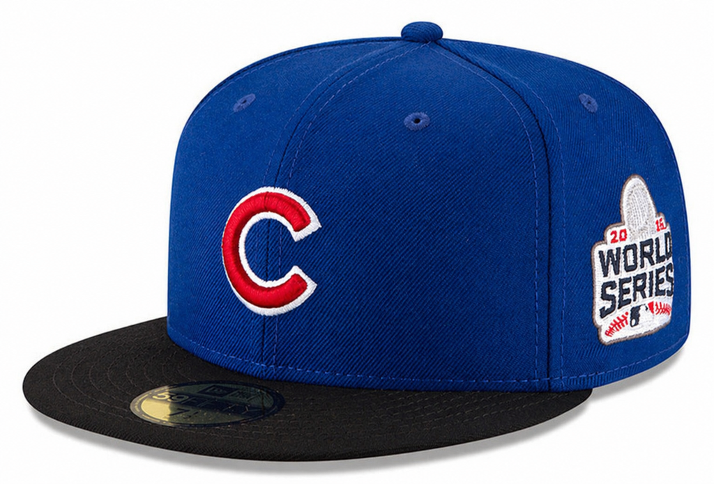 Chicago Cubs New Era 2016 World Series Wool 2 Tone Royal/Black 59FIFTY Fitted Hat product image 1, provided for visual