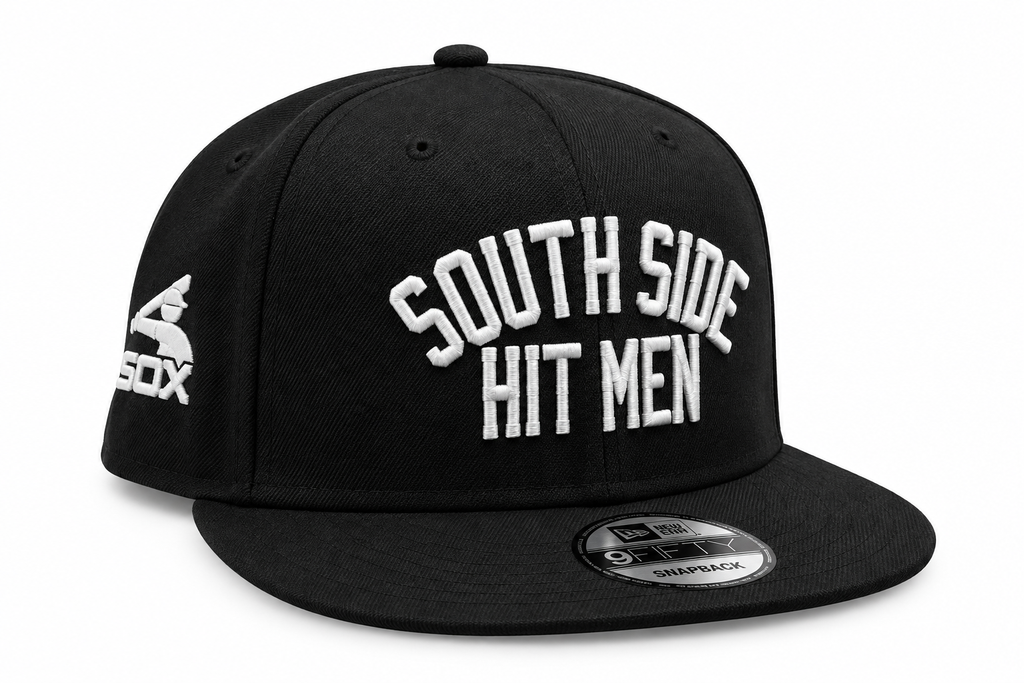 Chicago White Sox New Era Southside Hitmen Black 9FIFTY Snapback Hat product image 1, provided for visual reference and