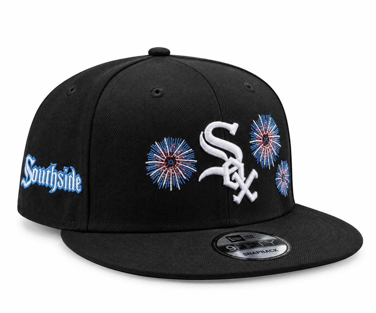 Chicago White Sox New Era Fireworks on the Southside Black 9FIFTY Snapback Hat product image 1, provided for visual