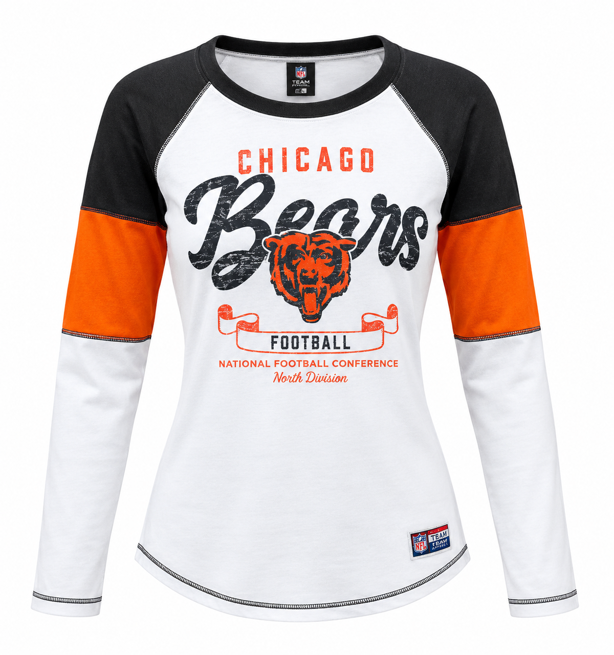 Chicago Bears G3 White Long Sleeve T-shirt for Women product image 1, provided for visual reference and product detail review