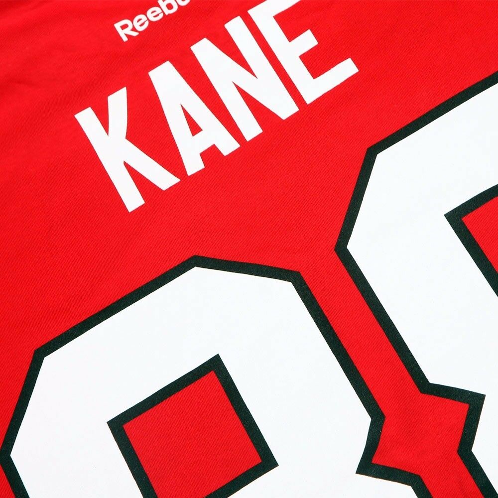 Chicago Blackhawks Patrick Kane Reebok Home Name & Number T-Shirt for Men product image 2, provided for visual reference and