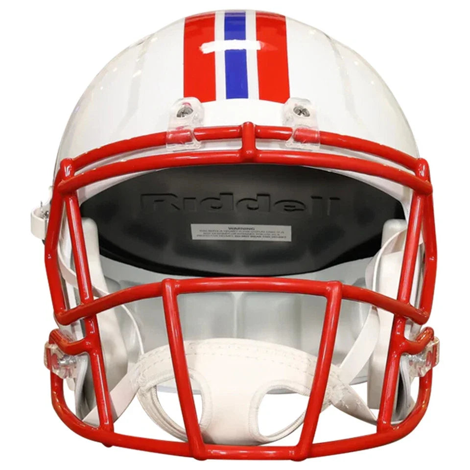 New England Patriots 1990-92 Throwback Full Size Replica Speed Helmet product image 2, provided for visual reference and