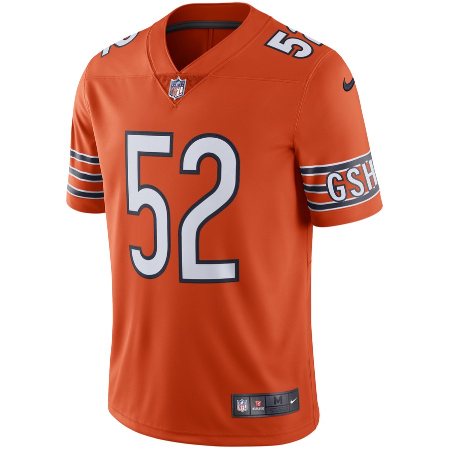 Chicago Bears Khalil Mack Nike Orange Vapor Limited Jersey for Men product image 2, provided for visual reference and