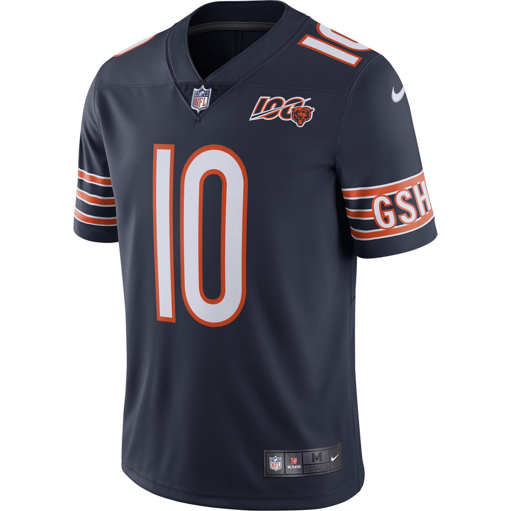 Chicago Bears Mitchell Trubisky Nike Navy NFL 100th Season Limited Jersey for Men product image 2, provided for visual