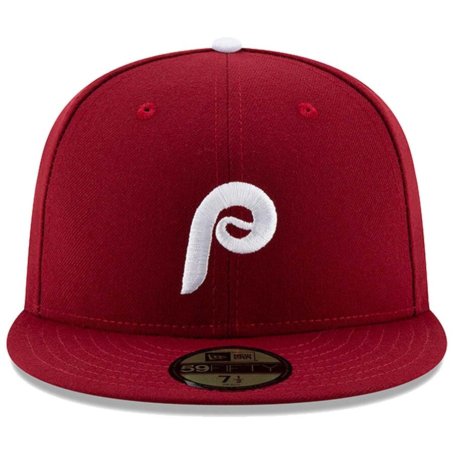 Philadelphia Phillies New Era Maroon Alternate 2 Authentic Collection On-Field 59FIFTY Fitted Hat for Men product image 2,