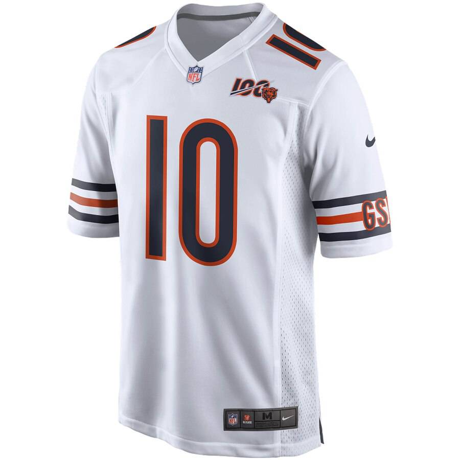 Chicago Bears Mitchell Trubisky Nike White 100th Season Game Jersey for Men product image 2, provided for visual reference