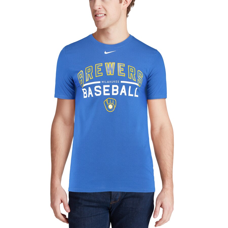 Milwaukee Brewers Nike Royal Practice Performance T-Shirt for Men product image 4, provided for visual reference and product
