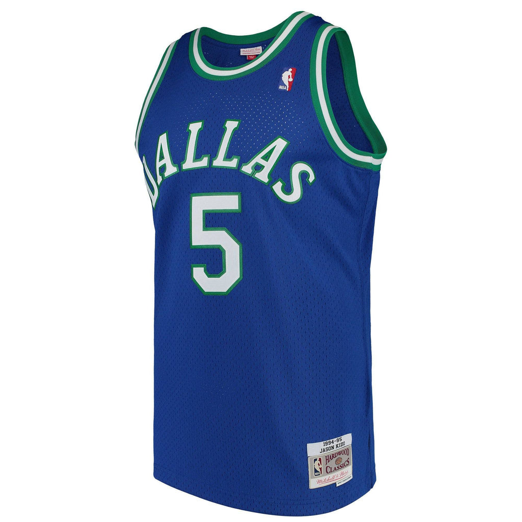 Dallas Mavericks Jason Kidd Mitchell & Ness Blue Swingman Jersey for Men product image 2, provided for visual reference and