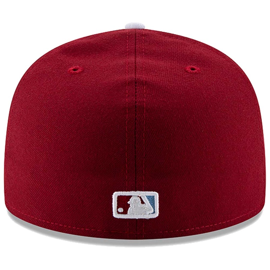 Philadelphia Phillies New Era Maroon Alternate 2 Authentic Collection On-Field 59FIFTY Fitted Hat for Men product image 4,