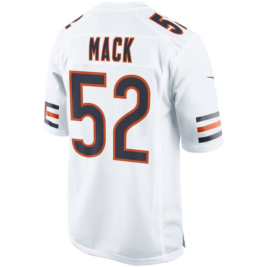 Nike Khalil Mack White Chicago Bears Game Jersey for Men product image 3, provided for visual reference and product detail