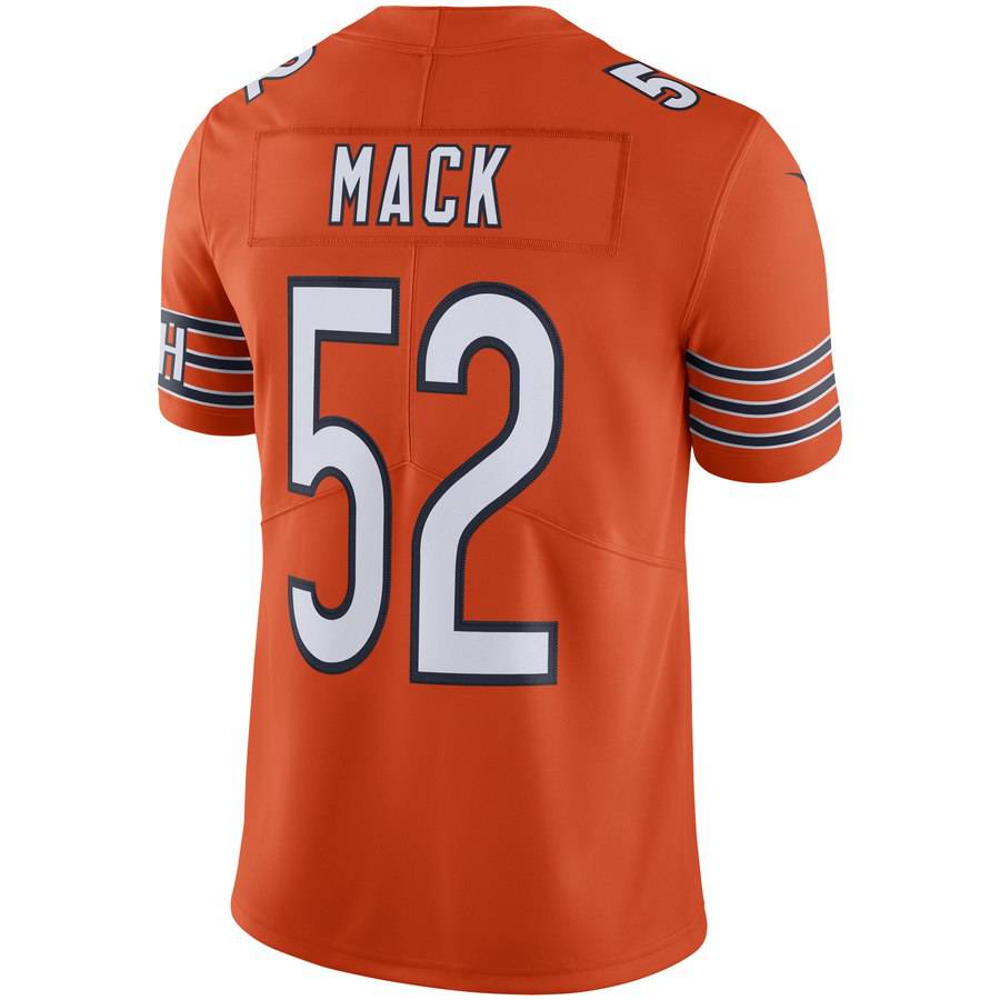 Chicago Bears Khalil Mack Nike Orange Vapor Limited Jersey for Men product image 3, provided for visual reference and