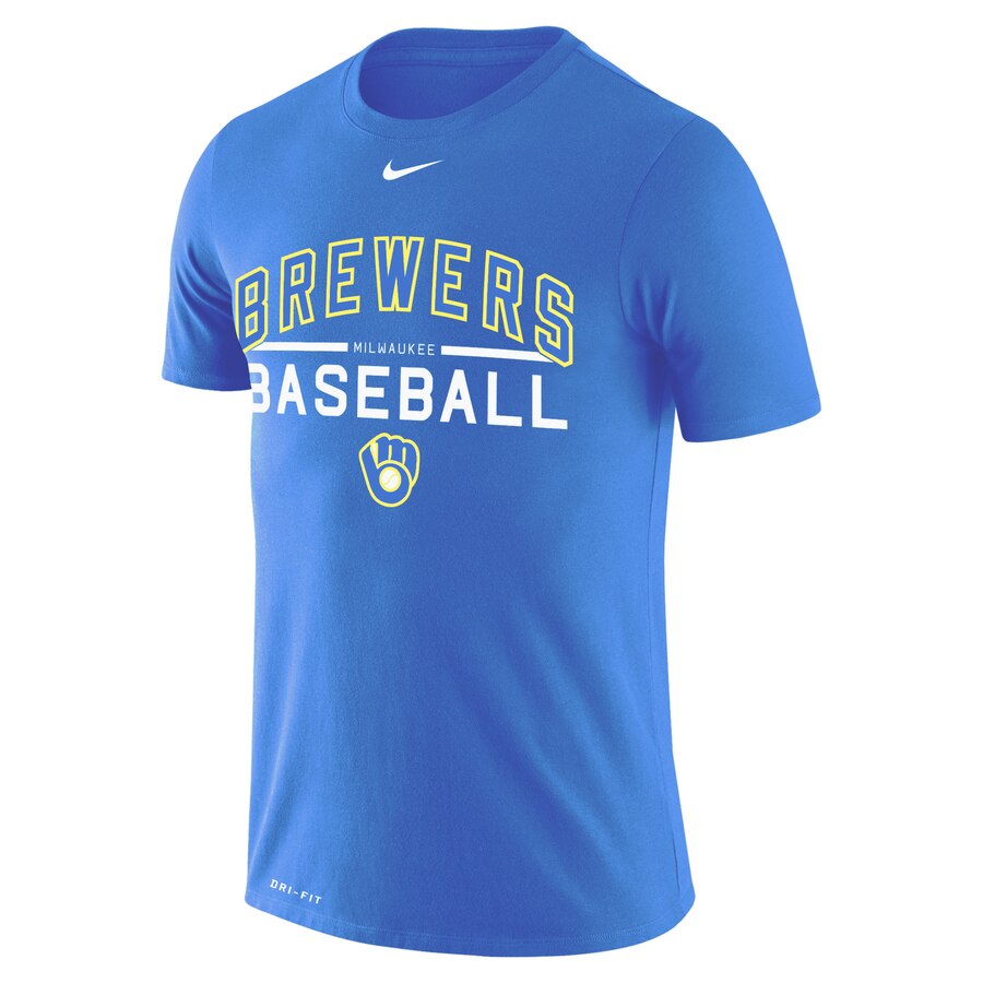 Milwaukee Brewers Nike Royal Practice Performance T-Shirt for Men product image 2, provided for visual reference and product