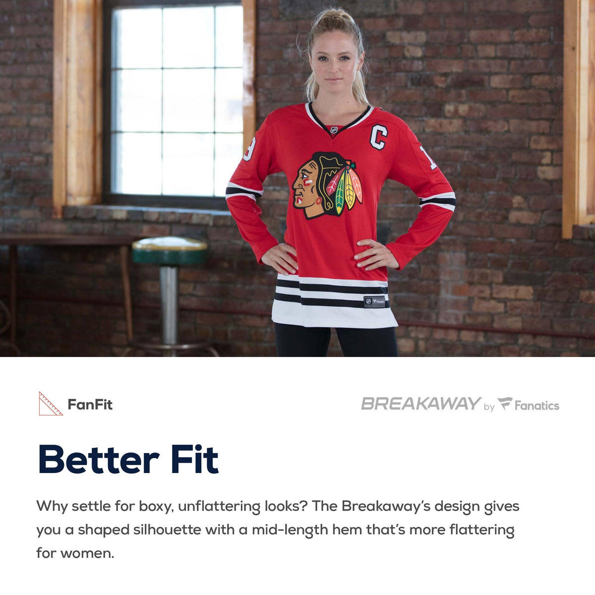 Chicago Blackhawks Fanatics Branded Red Breakaway Home Jersey for Women product image 6, provided for visual reference and