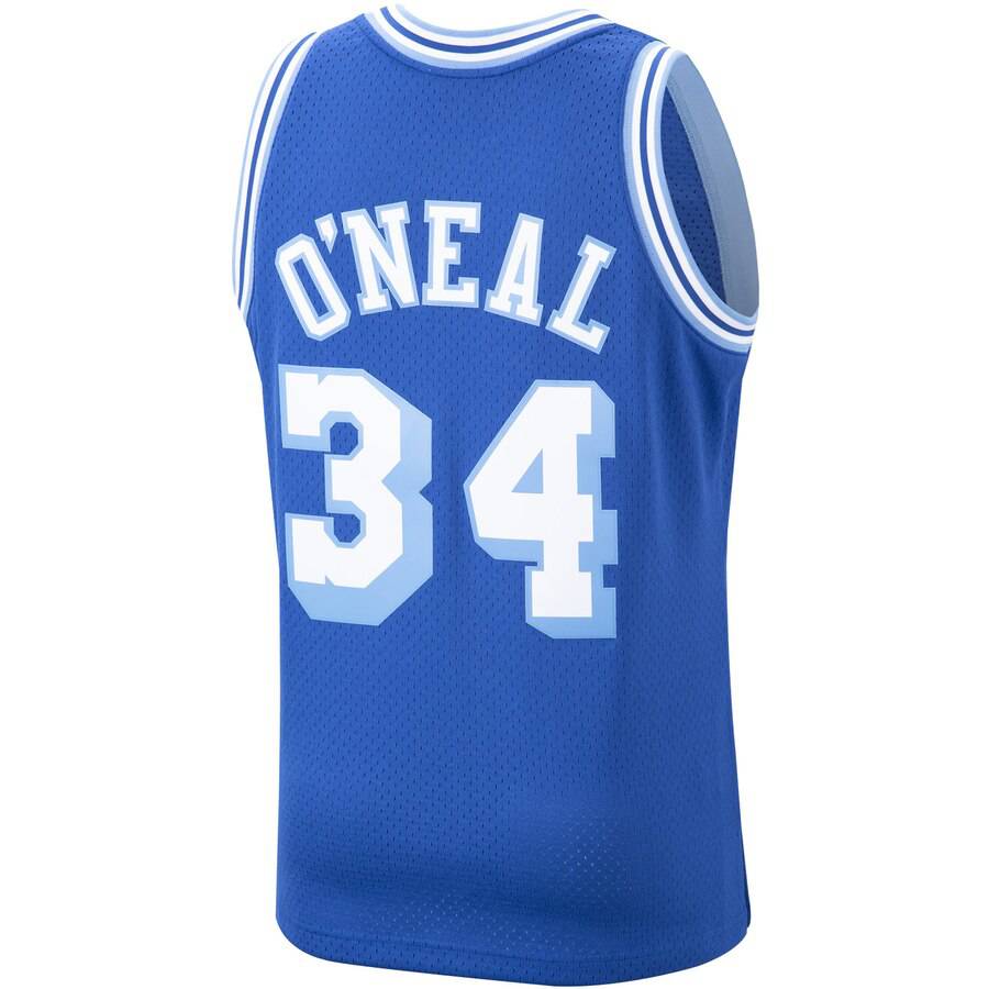 Los Angeles Lakers Shaquille O'Neal Mitchell & Ness NBA Mens Hardwood Classic 1996-97 Swingman Blue Jersey for Men product