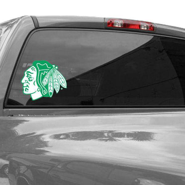 Chicago Blackhawks 8X8 Primary Logo Green Perfect Cut Decal product image 2, provided for visual reference and product