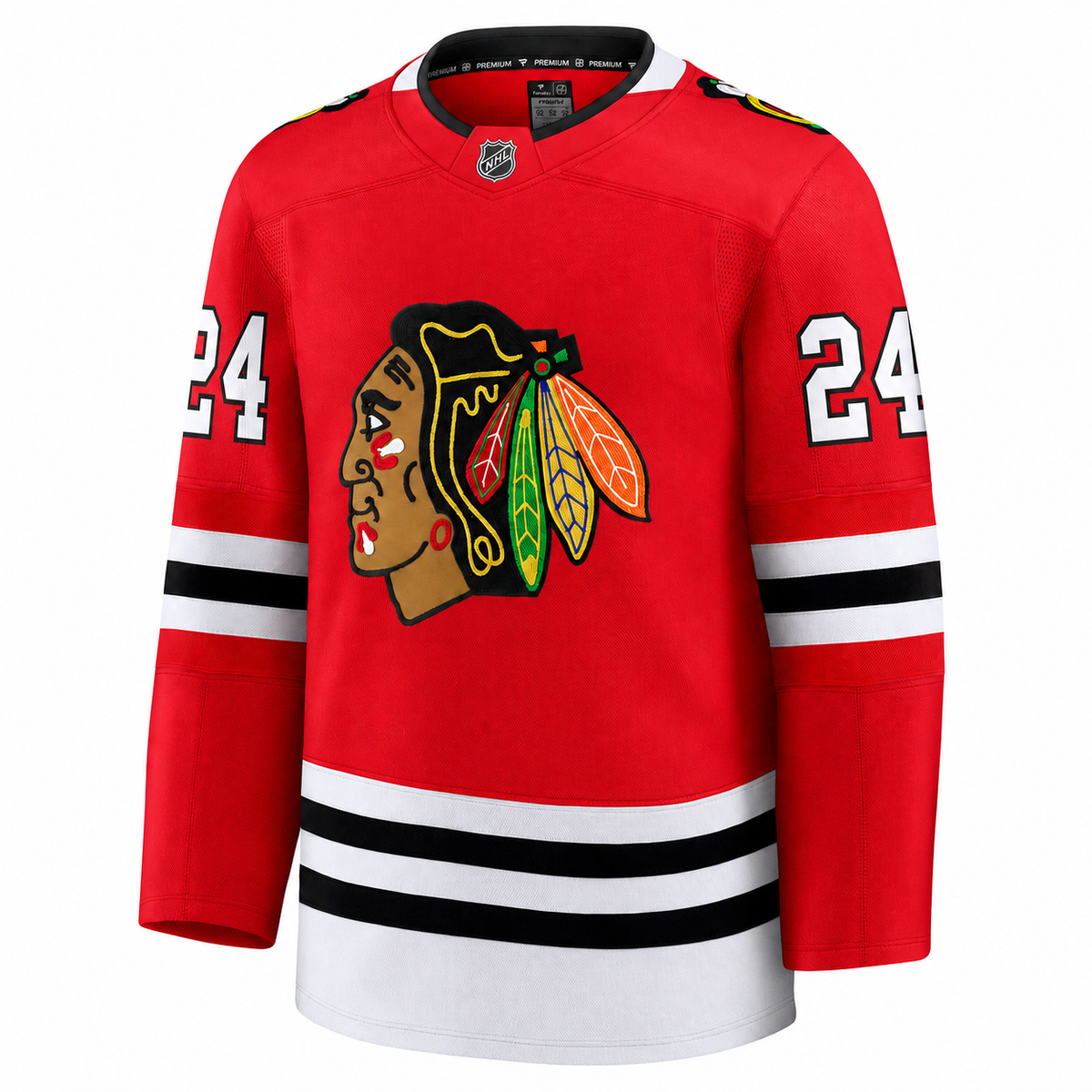Bowen Byram Chicago Blackhawks Fanatics Red Home Authentic Premium Jersey for Men product image 3, provided for visual