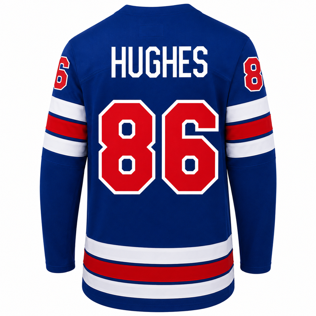 Team USA Hockey Nike Jack Hughes #86 Blue Replica Jersey for Men product image 2, provided for visual reference and product