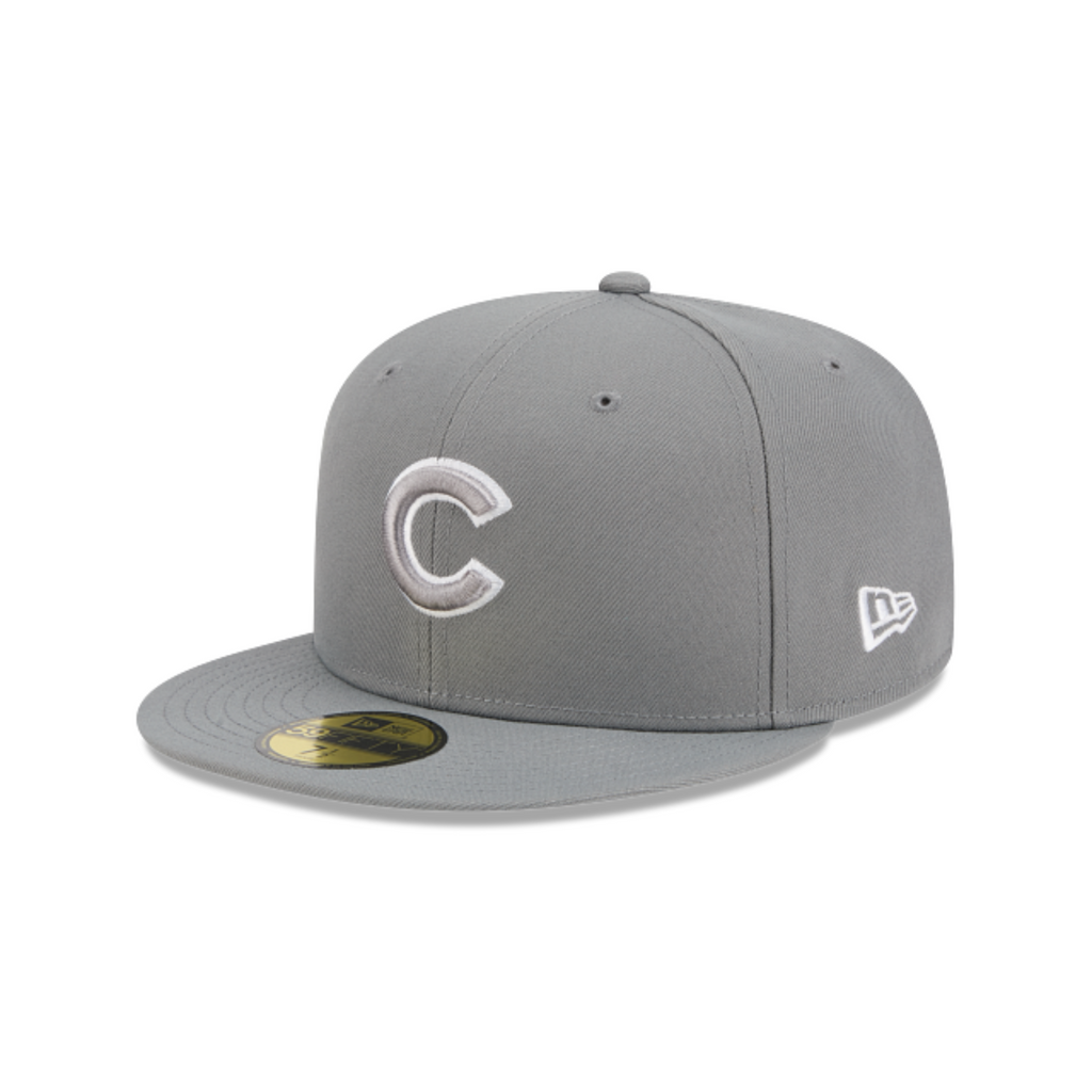 Chicago Cubs New Era Gray 59FIFTY Color Basic Fitted Hat product image 1, provided for visual reference and product detail