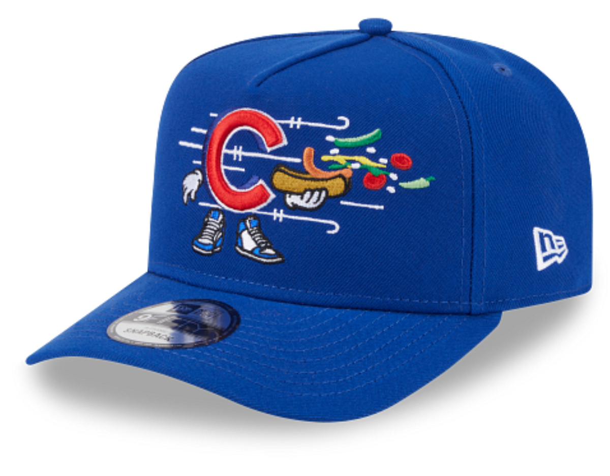 Chicago Cubs New Era Cartoon Royal A-Frame 9FIFTY Snapback Hat product image 1, provided for visual reference and product
