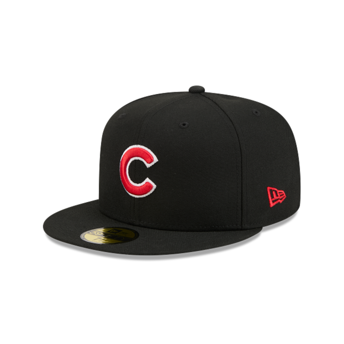 Chicago Cubs New Era Black 59FIFTY Color Basic Fitted Hat product image 1, provided for visual reference and product detail