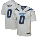 Youth Jahmyr Gibbs Detroit Lions Silver 2026 Rivalries Collection Nike Game Jersey product image 1, provided for visual