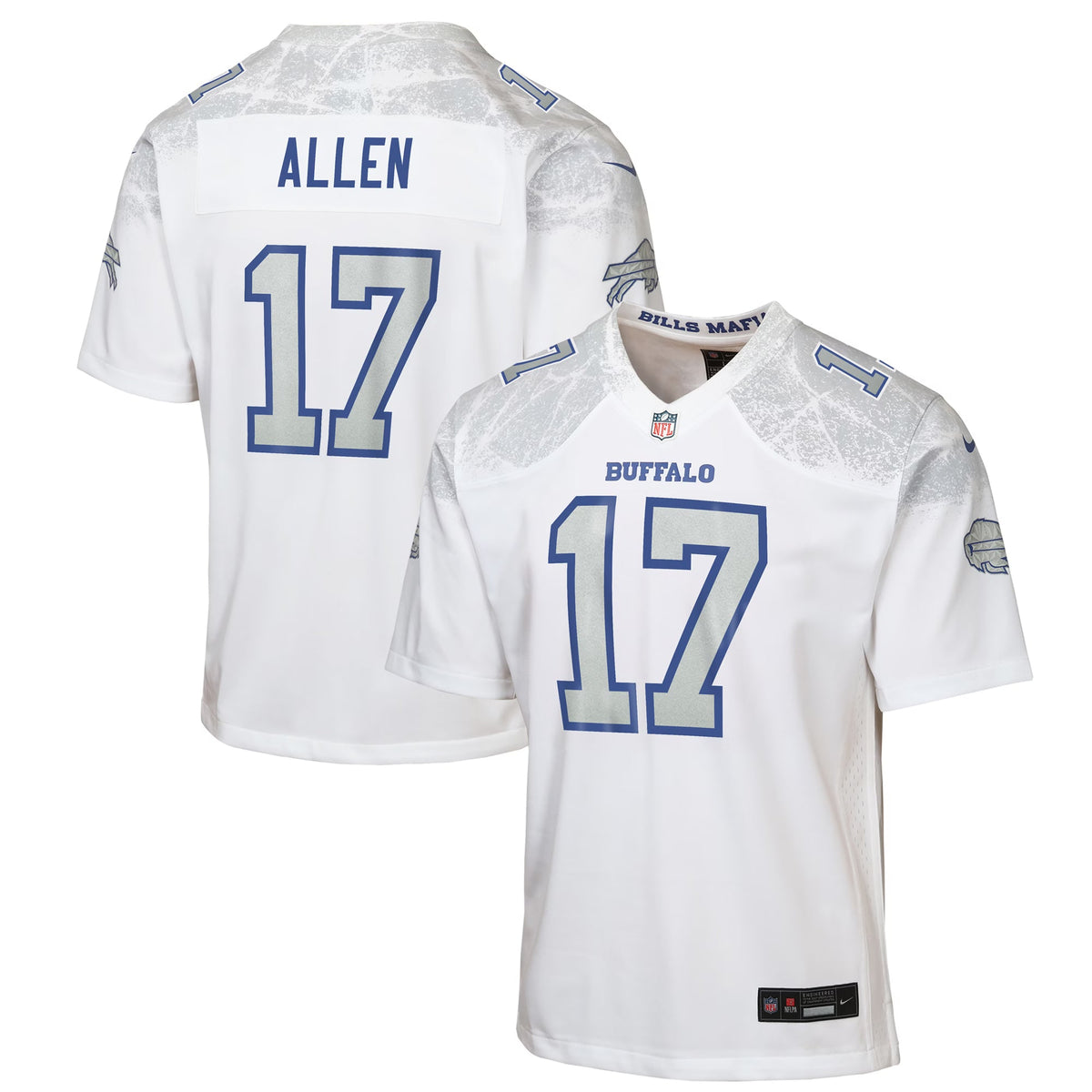 Youth Josh Allen Buffalo Bills White Rivalries Collection Nike Game Jersey product image 1, provided for visual reference