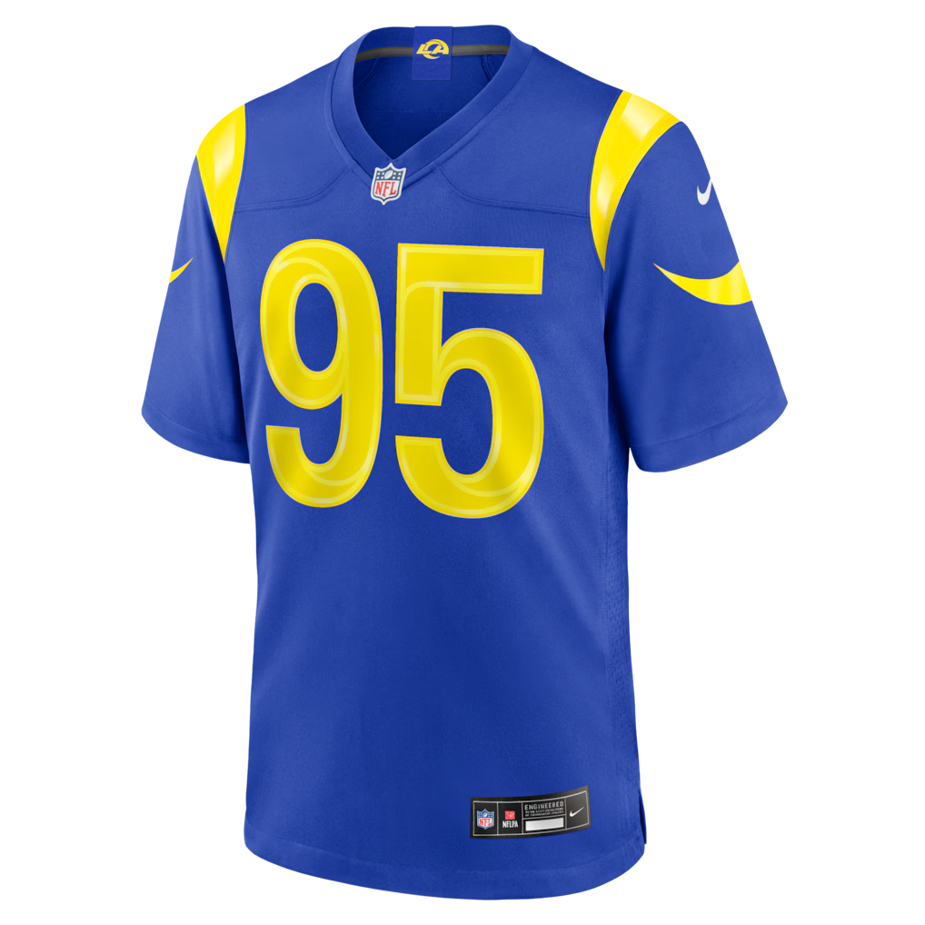 Youth Los Angeles Rams Myles Garrett Nike Royal Blue #95 Game Jersey product image 3, provided for visual reference and