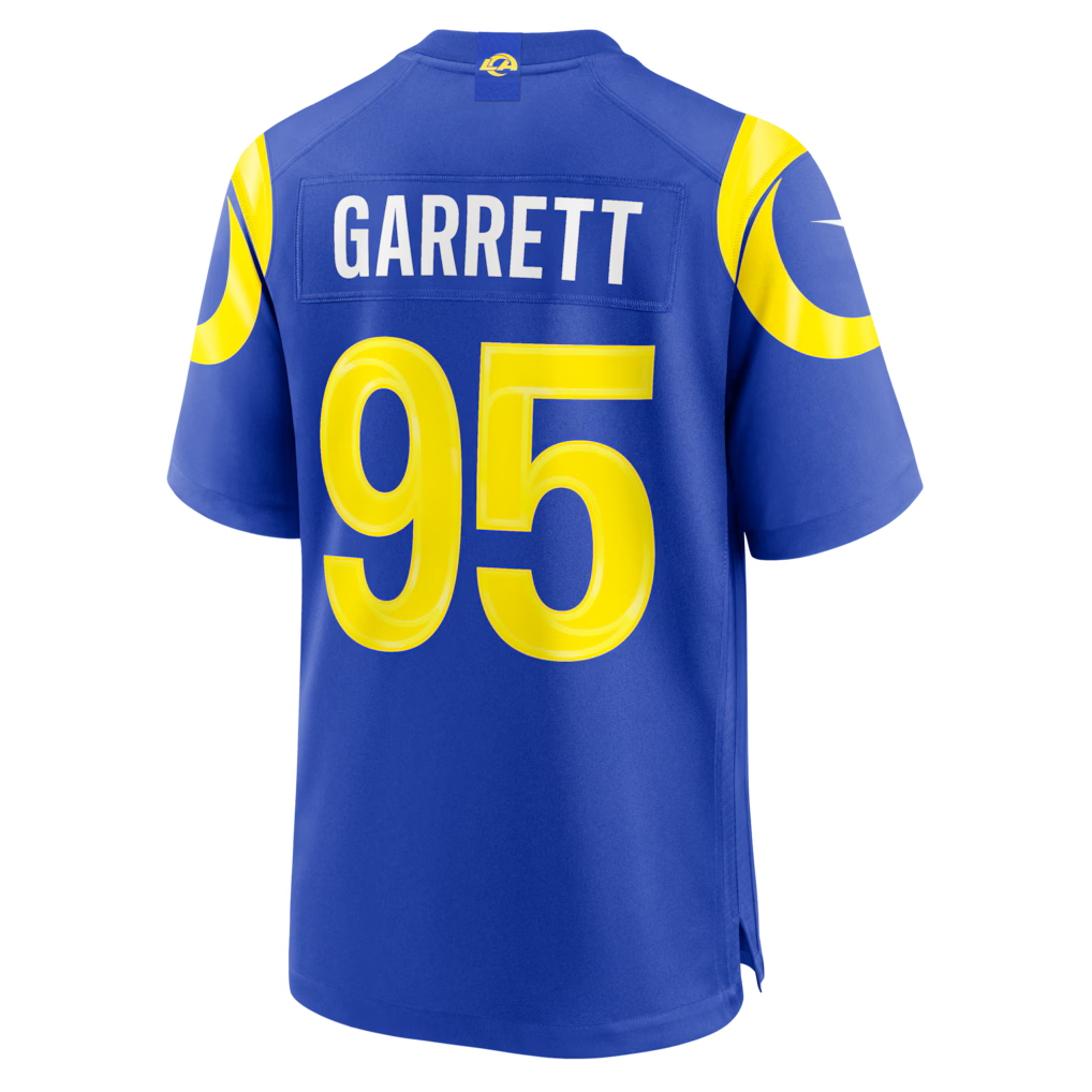 Youth Los Angeles Rams Myles Garrett Nike Royal Blue #95 Game Jersey product image 2, provided for visual reference and